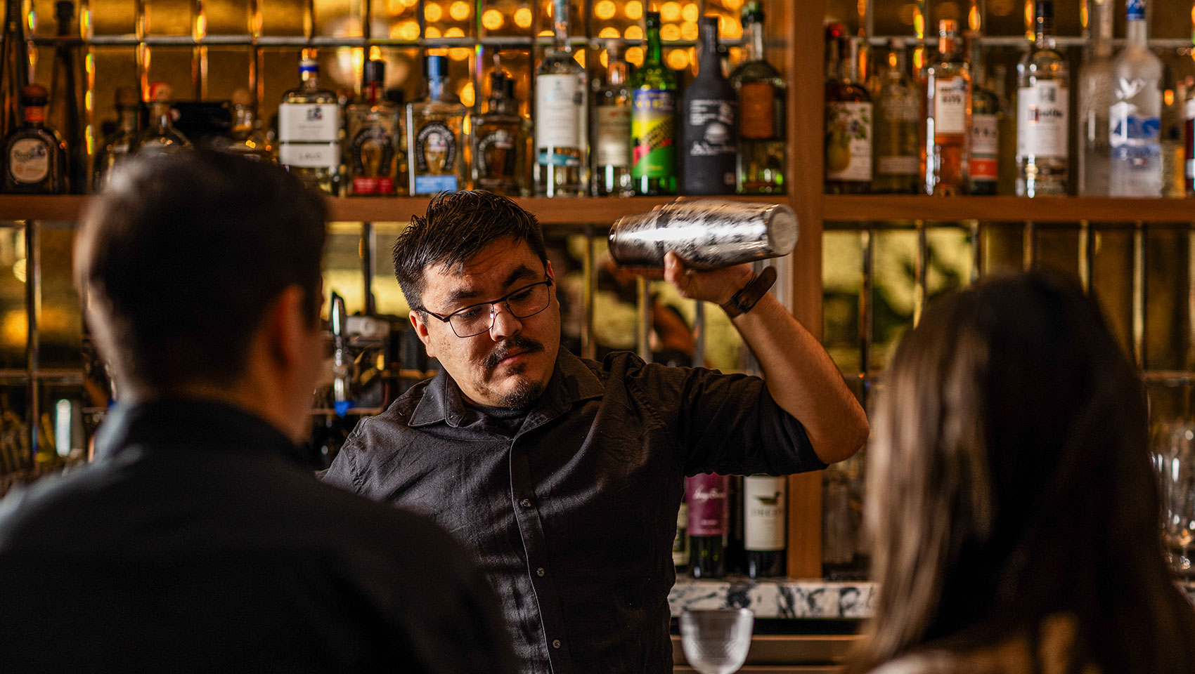 Bartender shaking cocktail at Cavalier San Antonio 2